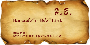 Harcsár Bálint névjegykártya