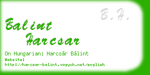 balint harcsar business card