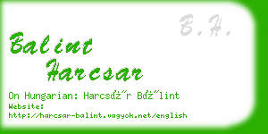balint harcsar business card